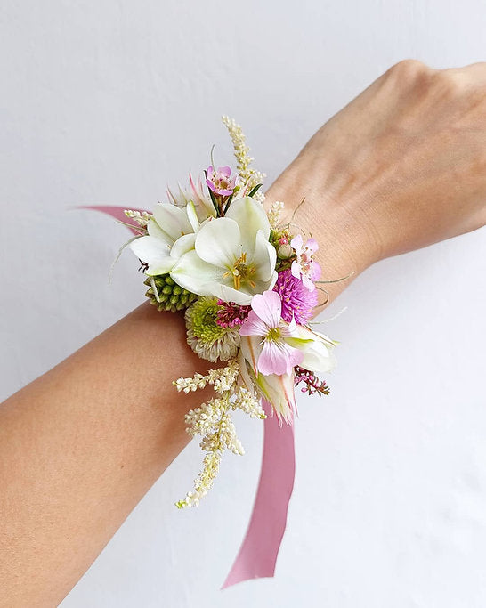 Julie, Wrist Corsage – WREATH STUDIO